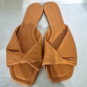 Reformation Mikki Twist Strap Square Toe Slip On Sandal Size 11